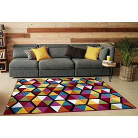 Smart Living Modern Thick Soft Carved Area Rug, Living Room Carpet, Kitchen Floor, Bedroom Soft Rugs 160cm x 230cm - Hexagon