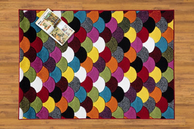Smart Living Modern Thick Soft Carved Area Rug, Living Room Carpet, Kitchen Floor, Bedroom Soft Rugs 160cm x 230cm - Scales