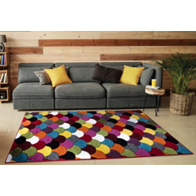 Smart Living Modern Thick Soft Carved Area Rug, Living Room Carpet, Kitchen Floor, Bedroom Soft Rugs 60cm x 110cm - Scales
