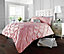 Smart Living Pintuck Duvet Cover With Pillowcases Polycotton Quilt Bedding Covers Pinch Pleated Comforter Cover Set - Soft Pink