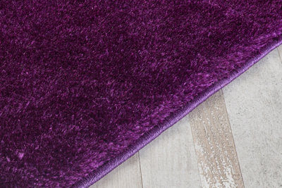 Smart Living Shaggy Soft Area Rug, Fluffy Living Room Carpet, Kitchen Floor, Bedroom Ultra Soft Rugs 120cm x 170cm - Aubergine