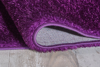 Smart Living Shaggy Soft Area Rug, Fluffy Living Room Carpet, Kitchen Floor, Bedroom Ultra Soft Rugs 120cm x 170cm - Aubergine