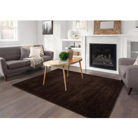 Smart Living Shaggy Soft Area Rug, Fluffy Living Room Carpet, Kitchen Floor, Bedroom Ultra Soft Rugs 120cm x 170cm - Brown