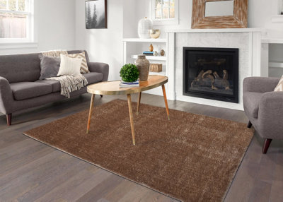 Smart Living Shaggy Soft Area Rug, Fluffy Living Room Carpet, Kitchen Floor, Bedroom Ultra Soft Rugs 120cm x 170cm - Dark Beige