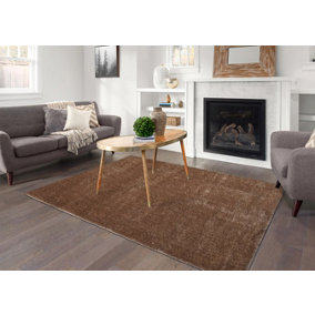 Smart Living Shaggy Soft Area Rug, Fluffy Living Room Carpet, Kitchen Floor, Bedroom Ultra Soft Rugs 120cm x 170cm - Dark Beige