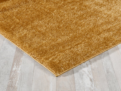 Smart Living Shaggy Soft Area Rug, Fluffy Living Room Carpet, Kitchen Floor, Bedroom Ultra Soft Rugs 120cm x 170cm - Gold