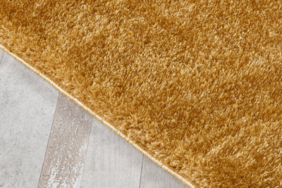 Smart Living Shaggy Soft Area Rug, Fluffy Living Room Carpet, Kitchen Floor, Bedroom Ultra Soft Rugs 120cm x 170cm - Gold