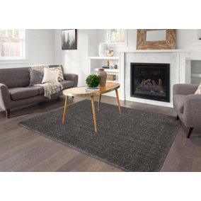 Smart Living Shaggy Soft Area Rug, Fluffy Living Room Carpet, Kitchen Floor, Bedroom Ultra Soft Rugs 120cm x 170cm - Silver/Grey