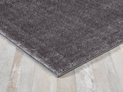 Smart Living Shaggy Soft Area Rug, Fluffy Living Room Carpet, Kitchen Floor, Bedroom Ultra Soft Rugs 120cm x 170cm - Silver/Grey