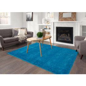 Smart Living Shaggy Soft Area Rug, Fluffy Living Room Carpet, Kitchen Floor, Bedroom Ultra Soft Rugs 120cm x 170cm - Teal