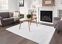 Smart Living Shaggy Soft Area Rug, Fluffy Living Room Carpet, Kitchen Floor, Bedroom Ultra Soft Rugs 120cm x 170cm - White