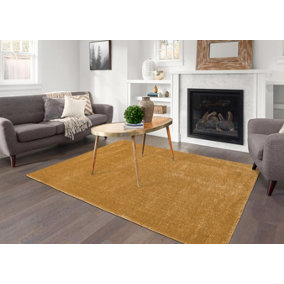 Smart Living Shaggy Soft Area Rug, Fluffy Living Room Carpet, Kitchen Floor, Bedroom Ultra Soft Rugs 200cm x 290cm - Gold