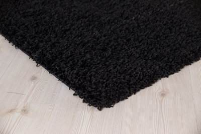 Smart Living Shaggy Soft Thick Area Rug, Living Room Carpet, Kitchen Floor, Bedroom Soft Rugs 120cm x 170cm - Black