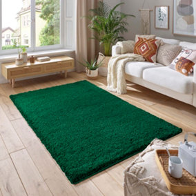 Smart Living Shaggy Soft Thick Area Rug, Living Room Carpet, Kitchen Floor, Bedroom Soft Rugs 120cm x 170cm - Emerald