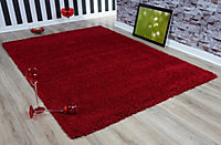 Smart Living Shaggy Soft Thick Area Rug, Living Room Carpet, Kitchen Floor, Bedroom Soft Rugs 120cm x 170cm - Red
