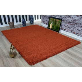 Smart Living Shaggy Soft Thick Area Rug, Living Room Carpet, Kitchen Floor, Bedroom Soft Rugs 120cm x 170cm - Terracotta