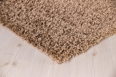 Smart Living Shaggy Soft Thick Area Rug, Living Room Carpet, Kitchen Floor, Bedroom Soft Rugs 160cm x 230cm - Dark Beige