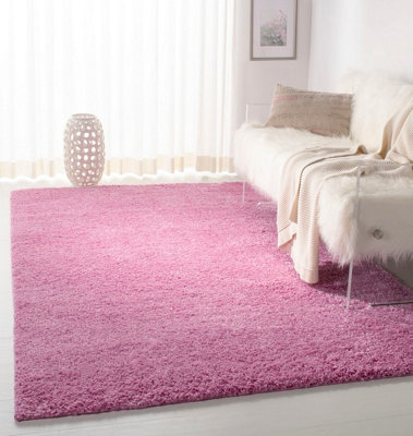 Smart Living Shaggy Soft Thick Area Rug, Living Room Carpet, Kitchen Floor, Bedroom Soft Rugs 160cm x 230cm - Dusky Pink