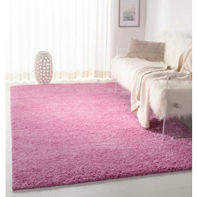 Smart Living Shaggy Soft Thick Area Rug, Living Room Carpet, Kitchen Floor, Bedroom Soft Rugs 160cm x 230cm - Dusky Pink