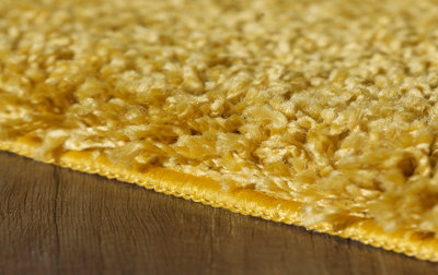 Smart Living Shaggy Soft Thick Area Rug, Living Room Carpet, Kitchen Floor, Bedroom Soft Rugs 160cm x 230cm - Gold