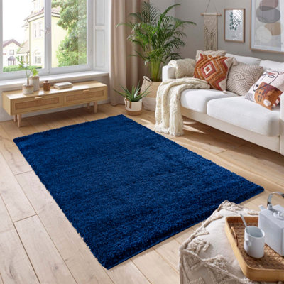 Smart Living Shaggy Soft Thick Area Rug, Living Room Carpet, Kitchen Floor, Bedroom Soft Rugs 160cm x 230cm - Ink