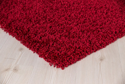 Smart Living Shaggy Soft Thick Area Rug, Living Room Carpet, Kitchen Floor, Bedroom Soft Rugs 160cm x 230cm - Red