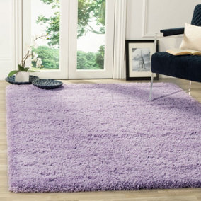 Smart Living Shaggy Soft Thick Area Rug, Living Room Carpet, Kitchen Floor, Bedroom Soft Rugs 160cm x 230cm - Soft Lilac
