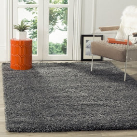 Smart Living Shaggy Soft Thick Area Rug, Living Room Carpet, Kitchen Floor, Bedroom Soft Rugs 200cm x 290cm - Dark Grey