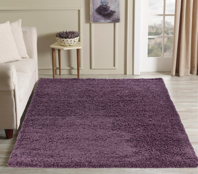 Smart Living Shaggy Soft Thick Area Rug, Living Room Carpet, Kitchen Floor, Bedroom Soft Rugs 200cm x 290cm - Mauve