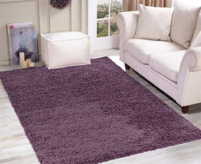 Smart Living Shaggy Soft Thick Area Rug, Living Room Carpet, Kitchen Floor, Bedroom Soft Rugs 200cm x 290cm - Mauve