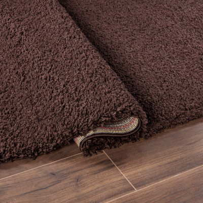Smart Living Shaggy Soft Thick Area Rug, Living Room Carpet, Kitchen Floor, Bedroom Soft Rugs 60cm x 110cm - Brown