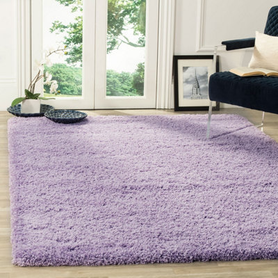 Smart Living Shaggy Soft Thick Area Rug, Living Room Carpet, Kitchen Floor, Bedroom Soft Rugs 60cm x 110cm - Soft Lilac