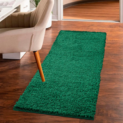 Smart Living Shaggy Soft Thick Area Rug, Living Room Carpet, Kitchen Floor, Bedroom Soft Rugs 60cm x 220cm - Emerald