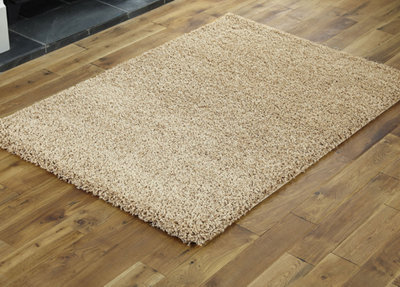 Smart Living Shaggy Soft Thick Area Rug, Living Room Carpet, Kitchen Floor, Bedroom Soft Rugs 60cm x 220cm - Light Beige