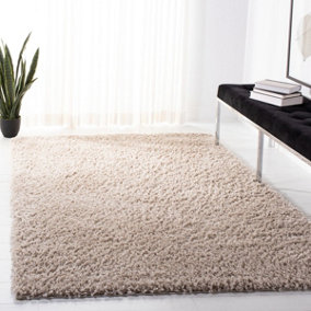 Smart Living Shaggy Soft Thick Area Rug, Living Room Carpet, Kitchen Floor, Bedroom Soft Rugs 60cm x 220cm - Oatmeal