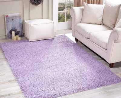 Smart Living Shaggy Soft Thick Area Rug, Living Room Carpet, Kitchen Floor, Bedroom Soft Rugs 60cm x 220cm - Soft Lilac