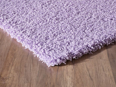 Smart Living Shaggy Soft Thick Area Rug, Living Room Carpet, Kitchen Floor, Bedroom Soft Rugs 60cm x 220cm - Soft Lilac