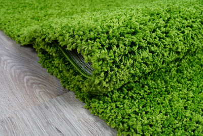 Smart Living Shaggy Soft Thick Area Rug, Living Room Carpet, Kitchen Floor, Bedroom Soft Rugs 80cm x 150cm - Green