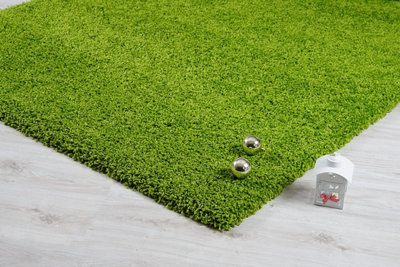 Smart Living Shaggy Soft Thick Area Rug, Living Room Carpet, Kitchen Floor, Bedroom Soft Rugs 80cm x 150cm - Green