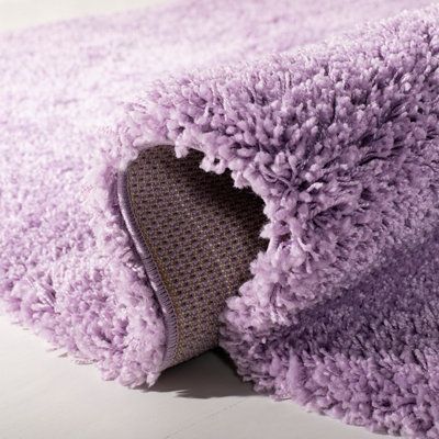 Smart Living Shaggy Soft Thick Area Rug, Living Room Carpet, Kitchen Floor, Bedroom Soft Rugs 80cm x 150cm - Soft Lilac