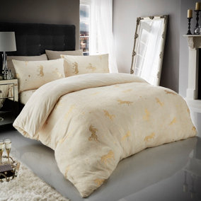 Smart Living Teddy Bear Fluffy Bedding Set, Thermal Warm & Cosy Super Soft Fleece Duvet Cover Set With Pillowcases - Cream