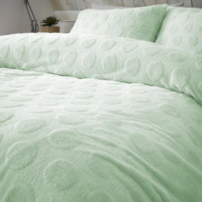 Soft & Cosy Cotton Duvet Cover and Pillowcase Set Sage Green