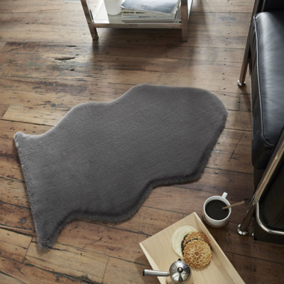 Smart Living Washable Ultra Soft Faux Rabbit Fur Rug, Fluffy Living ...