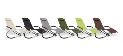 Smart Living Zero Gravity Rocking Sun Lounger Chair with Pillow  Dark Green