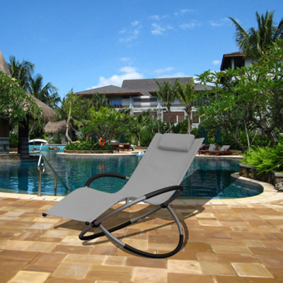 Smart Living Zero Gravity Rocking Sun Lounger Chair with Pillow