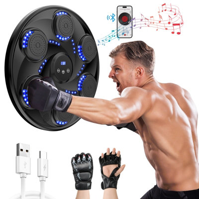 Smart Music Boxing Machine ,Wall Mounted Fitness Trainer with Bluetooth Speaker