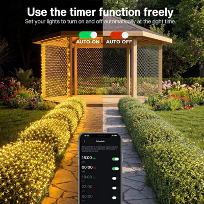Smart Net Lights 5.25Ft x 21Ft 1024 LED RGB&IC with App Clear Wire ...