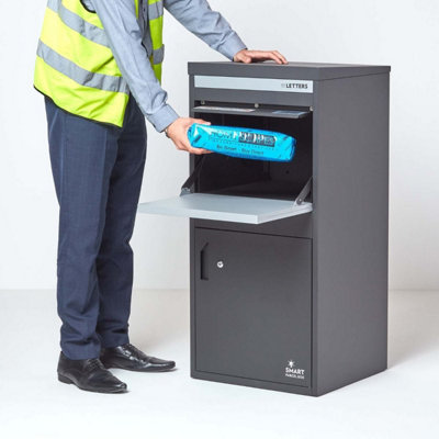 Smart Parcel Box Extra Large Front & Rear Access Dark Grey Price Comparisons | Compare The Build