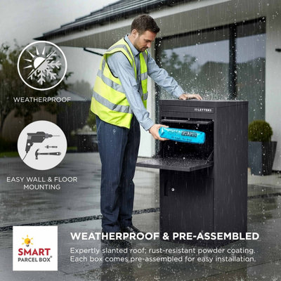 Smart Parcel Box Extra Large Secure Outdoor Delivery Box Galvanised ...