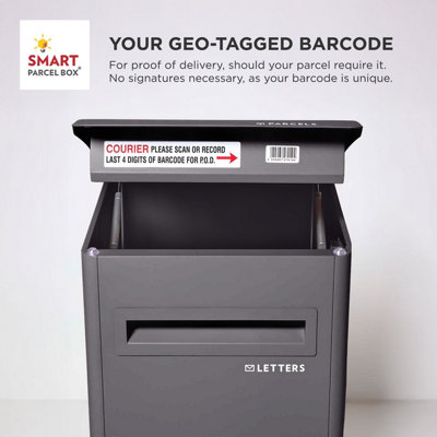 Smart Parcel Box Extra Large Slanted Top Secure Outdoor Delivery Box ...